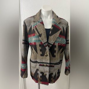 Tribal print coat size M